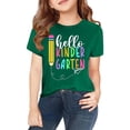 thumbnail image 4 of XUELUO Boys Shirts & Tops Kids Summer Back To School Letter Print Round Neck Short Sleeve Elastic Casual Comfortable Tops T Shirts Sportswear,Green,7-8 Years, 4 of 7
