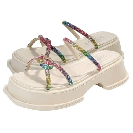 

Vedolay Babouche for Summer Summer Anti-slip Cute Slippers Slides for Women Brown 9