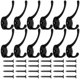 thumbnail image 2 of 12 Pack Black Coat Hooks Wall Mounted With 24 Screws Retro Double Hooks Utility Black Hooks For Coat, Scarf, Bag, Towel, Key, Cap, Cup, Hat, 2 of 4