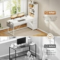 thumbnail image 5 of SEDETA Computer Desk with 5 Drawers and Bookshelf, Reversible Home Office Desk with Storage Shelves and File Drawer, Gaming Desk with LED Lights for Small Spaces, White, 5 of 15