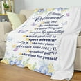 thumbnail image 5 of Retirement Gifts for Women Blanket, Soft Flannel Happy Retirement Throw Blanket, Retirement Gift Idea Female, Fluffy Plush Retired Blanket Goodbye Gifts for Coworker Nurse Doctor Teacher, 50x60, 5 of 6