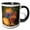 Black/White, variant on 3drose, Canada, B.c., Cowichan Valley. Pumpkins and Folk Art Rooster, 11oz Magic Transforming Mug