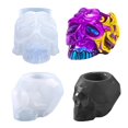 thumbnail image 3 of Portalápices con forma de calavera, Molde de resina de silicona, soporte para brochas de maquillaje, molde epoxi, 3 of 5