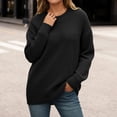 thumbnail image 2 of Winter Knitted Pullover Sweater Soft Cozy Warm Long Sleeve Round Neck Elegant Casual Blouse Loose Fit Comfortable Daily Wear Fall Fashion, 2 of 5