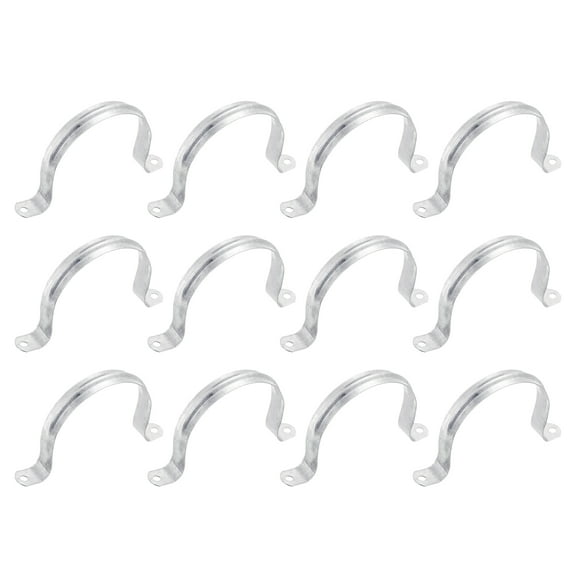 12pack Rigid Pipe Strap Fit 3 1/2 Inch (90mm) Tube OD, 2 Holes Carbon Steel Tension Tube Clamp for Pipe Fixing