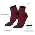 thumbnail image 6 of Naloa Maroon Ankle Socks for Women Non Slip Socks No Show Socks Classic Low Cut Casual Socks Casual Socks, 6 of 7