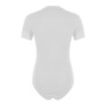 thumbnail image 3 of Alvivi Men's Short Sleeve Press Button Crotch Shirt Bodysuit Undershirts Leotard Top Jumpsuit White L, 3 of 7