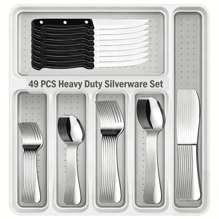 AMBLER 49-Piece Silverware Set with Drawer Organizer photo 1