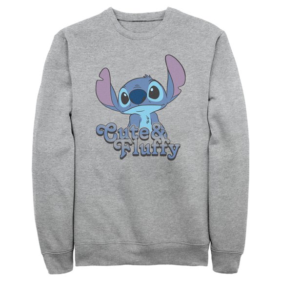 Men's Lilo & Stitch Cute & Fluffy Stitch Sweatshirt Athletic Heather X Large