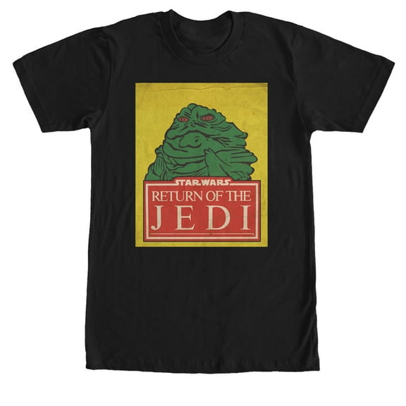 Men's Star Wars Jabba the Hutt Trading Card Graphic Tee Black Medium