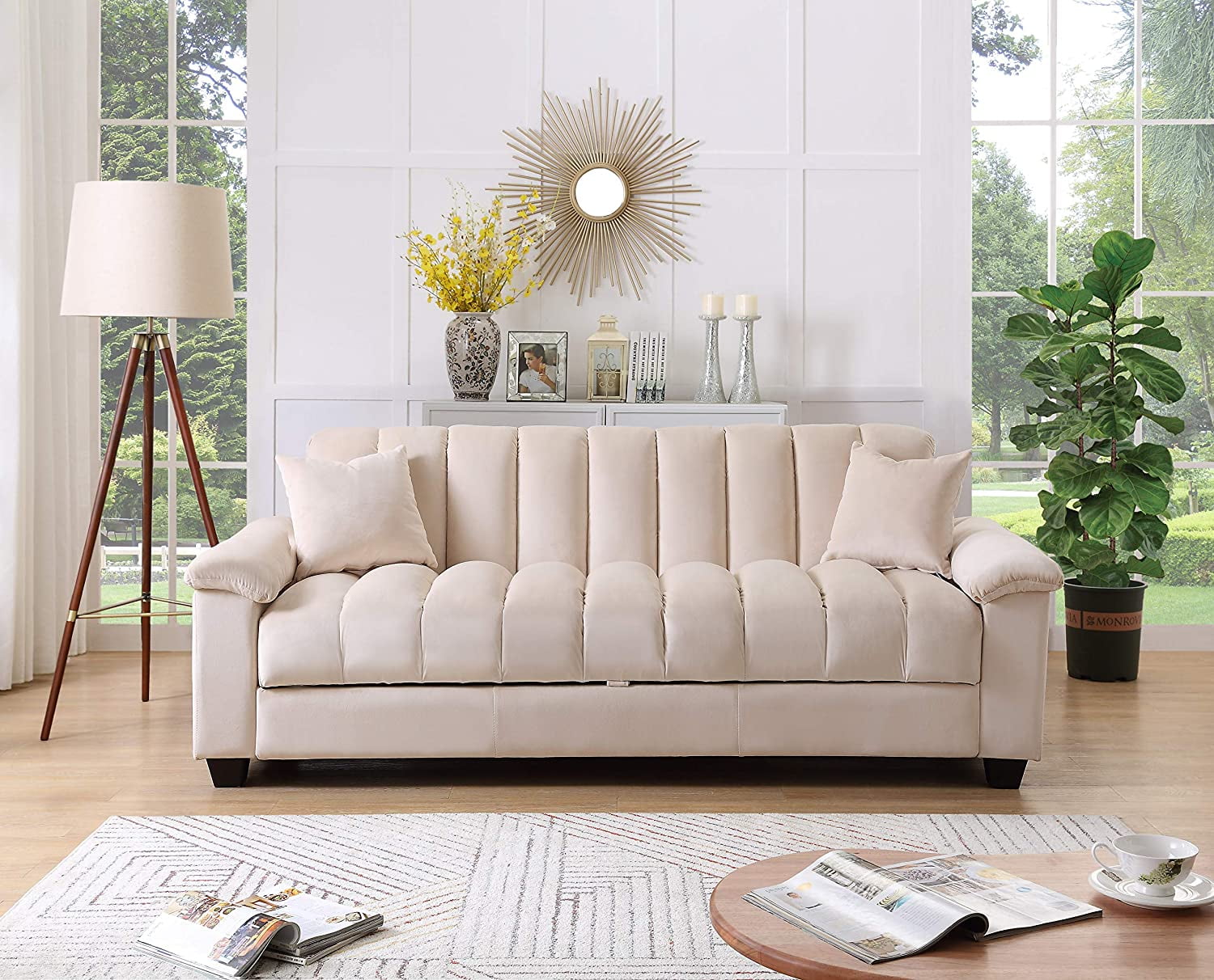 look for Intermediate Get angry Legend Furniture Sofabed, Cream - Walmart.com