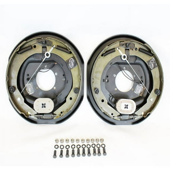 Southwest Wheel Pair of 12" Self-Adjusting Electric Trailer Brake Assemblies with Hardware (One Left,One Right)