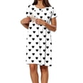 thumbnail image 7 of Feancey Nursing Dresses Breastfeeding Women Cute Heart Graphic Maternity Nightgown Hospital Gowns Labor Delivery Short Sleeve Pregnancy Dress White L, 7 of 7