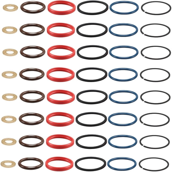 8 Set 7.3L Diesel Fuel Injector O-Ring Seal Kits Compatible with 1995-2003 F-Series Trucks F-250 F350 F450 F550 E-Series Vans E-350 E450 Excursion Replace#: CM-5010 XC3Z-9229-AB