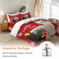 thumbnail image 7 of Christmas Gnome Bedding Duvet Cover Set Queen Size 4 Pieces Snowflake Xmas Balls Red Background Bedding Set with Zipper Closure, 1 Comforter Cover 90x92 Inches 1 Flat Sheet & 2 Pillow Cases, 7 of 7