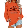 thumbnail image 5 of JFGHDG Oversized Sweatshirt for Women, Crewneck Long Sleeve Casual Fleece Tops Graphic Hoodies Pullover Sweater Orange 2XL, 5 of 8