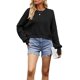 thumbnail image 1 of Suéter de Mujer de Otoño, Cuello Redondo, Tipo Murciélago, Estilo Pullover Negro L, 1 of 7