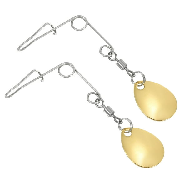 Uxcell 20Pcs Fishing Spinnerbait Wire with Blade, Small-sized Water-drop, Gold Tone