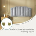 thumbnail image 5 of Frosted Velvet Queen Size Headboard, Upholstered Headboard Queen/Full Size Wall Mount and Bed Frame Mount, Featuring High-Density Sponge Padding Easy Assembly Comfort Style-Light Gray, 5 of 7