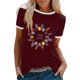 thumbnail image 2 of Fiudx Camisas de Mujer Top de Manga Corta con Cuello Redondo y Estampado Regular de Feliz Pascua Sexy de Verano para Mujer, 2 of 5