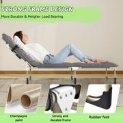Jacgood 500lbs Portable Folding Camping Cot Bed with Pillow and Mat, Widen Design