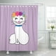 thumbnail image 1 of Etiqueta de Nombre de Gato Lindo personalizado ABPHQTO Happy Flower Tiara Cortina de Ducha 150x180 cm, 1 of 1