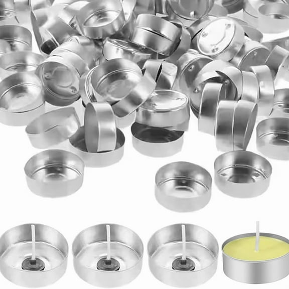 1 Set Empty Candle Jars, Candle Tins with Cotton Candle Wicks, Aluminum Round Empty Candle Jars,for DIY Wax Candles,1set x Candle Jar