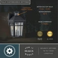 thumbnail image 5 of Garfield Park Aluminum Matte Black Motion Sensor Dusk to Dawn Outdoor Wall Light Clear Seeded Glass, 5 of 11