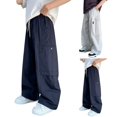 thumbnail image 2 of Ruyang Boys Wide Leg Cargo Pants Lightweight Baggy Parachute Trousers Vintage Kids Quick Dry Trousers Y2K Streetwear, 2 of 5