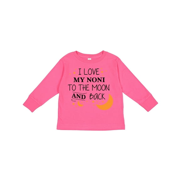 Inktastic I Love My Noni to the Moon and Back Boys or Girls Long Sleeve Toddler T-Shirt