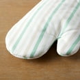 thumbnail image 3 of Martha Stewart Daisy Stripe Oven Mitt Set 2-Pack, Green, 7"x13", 3 of 9