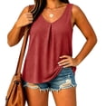 thumbnail image 6 of TARIENDY Womens Plus Size Sleeveless Shirts Summer Casual Tank Tops Loose Fit Pleated Crewneck Blouses Beach Vacation Outfits Red XXXXXL, 6 of 8