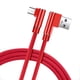 thumbnail image 3 of Cable de carga rápida Reemplazo de cable de datos de codo doble para interfaz micro USB de teléfono móvil Android, rojo, 3 metros Inevent EL000759-06, 3 of 7