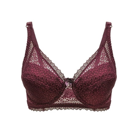 

Sports Bra Sticky Bra Womens Plain Lace Lingerie Bras Oversized Underwear Bralette Bras Comfortable Bra Bra and Panty Sets for Women Tummy Control Underwear for Women Clearance Wine 3XL