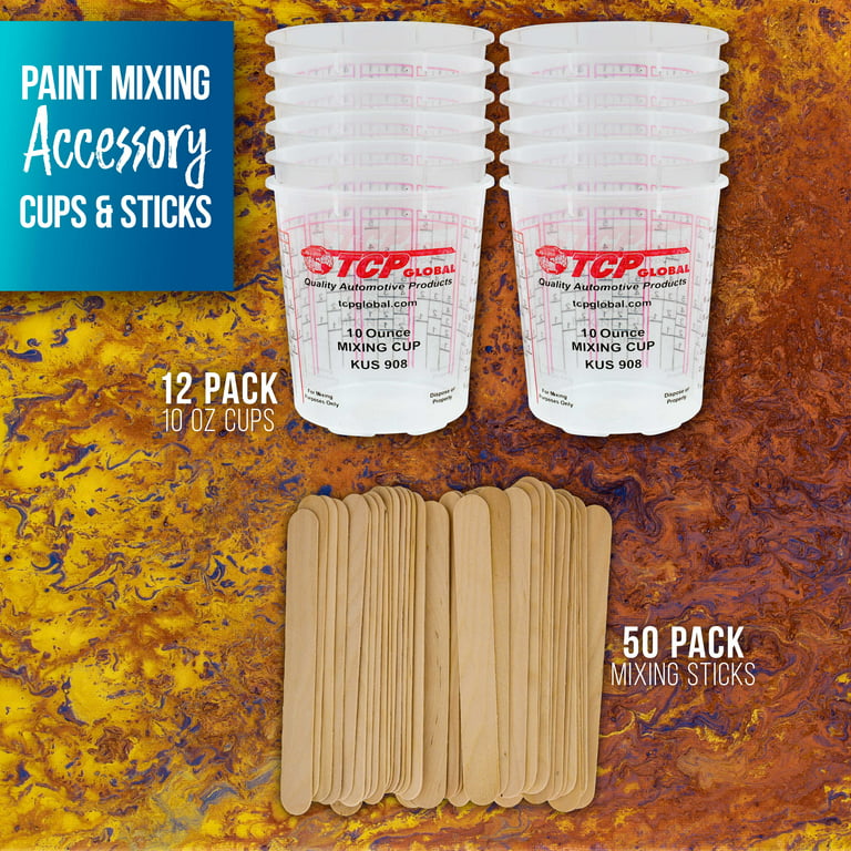 TCP Global Wood Paint Mixing Sticks - 50 Pack - Automotive Crafts Airbrush Art