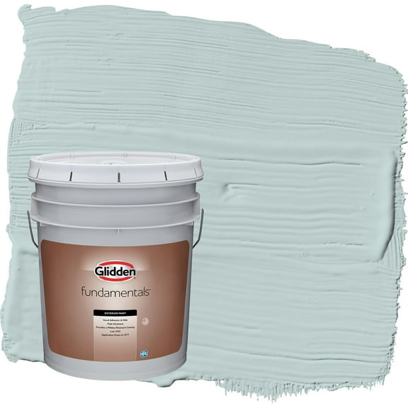 Glidden Fundamentals Babbling Brook / Green Satin Exterior Paint, 5 Gallon