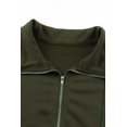thumbnail image 3 of ABPHQTO Sudadera de mujer con media cremallera y parche acolchado verde, 3 of 5