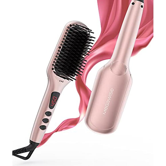 Megawise Brosse Lissante Céramique Ionique Pro pour Salon à Domicile / Technologie de Chauffage Rapide Mch 20 s avec Arrêt Automatique Sécuritaire / Anti-Brûlure avec Double Tension Universelle / Cordon d'Alimentation Rotatif