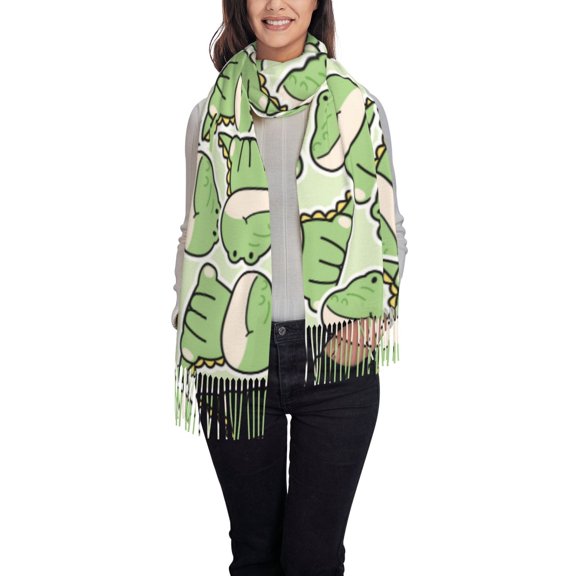 Sikiie Cute Crocodile Shawl Wraps Big Scarf Tassel Fall Winter Thick Scarf Warm Shawl Women Fall Gifts