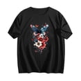 thumbnail image 5 of T-shirt for Women Independence Day Printed Short Sleeved Round Neck Casual Top Black M, 5 of 5