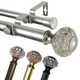 thumbnail image 2 of Crystal 1" Diameter Decorative Window Double Curtain Rod 120-170" - Satin Nickel, 2 of 2