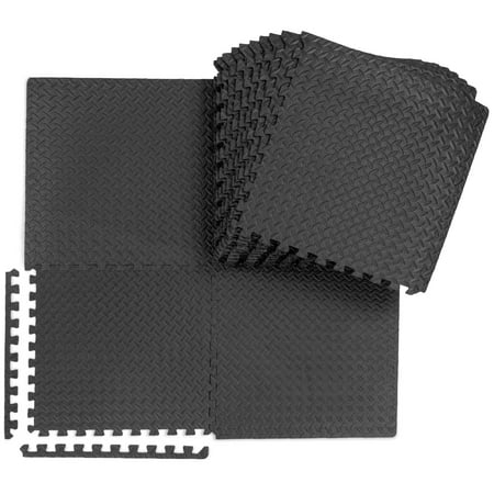 Best Choice Products 24-Piece Puzzle Exercise Mat, Multipurpose Floor Tiles Gym Mat, 38" Thick, 96 sq. ft.- Gray