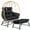 Black, variant on 2 Person Outdoor Egg Chair w/Ottoman PE Rattan Patio Wicker Papasan Chair w/Cushion for Bedroom Living Room Balcony Backyard