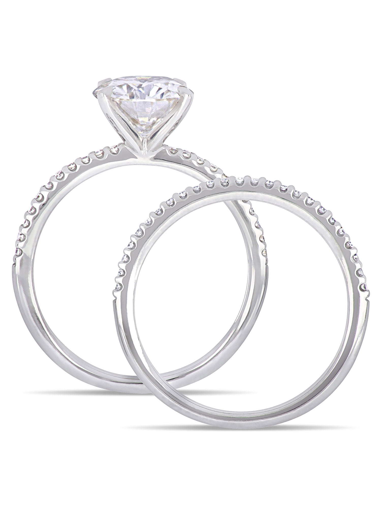 Everly Women's Created Moissanite and Diamond 14k White Gold Bridal Set