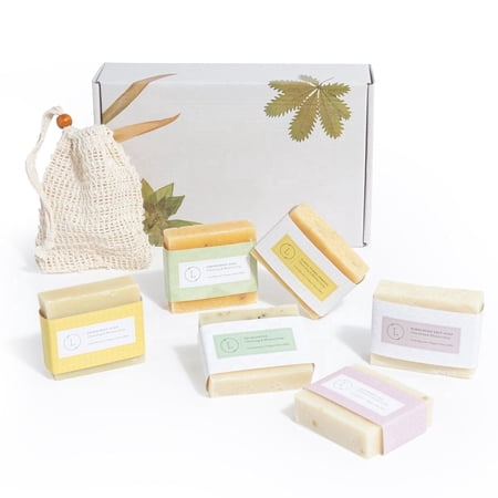 Lizush - Set of 6 Natural Soap Bars, Soap gift Set