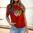 thumbnail image 2 of PMUYBHF Mode pour Femmes Hauts Décontractés Manches Courtes Col Rond T-Shirt Imprimé Ample 3553 TTG, 2 of 5