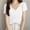 White, variant on pstuiky Short Sleeve Shirts for Women Oversized V-Neck Solid Color Summer Tops Formal Loose Fit Comfortable Tees Tops Womens Blouses