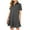 dresses for women clearance-Gray, variant on Homenesgenics Summer Dresses 2025 Women's Spring Solid Color Lapel Short Sleeved Buttoned Open Chest Pleated Ruffled Dress Short Skirt Black S