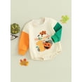 thumbnail image 3 of Liacowi Infant Baby Girl Halloween Clothes Long Sleeve Letter Print Bodysuit Romper Newborn Onesie Playsuit Fall Halloween Costume 0-6 Months, 3 of 8