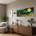 thumbnail image 2 of Oversized Canvas Wall Art Tree of Life with Sun and Moon, Green Abstract Nature Paintings, Modern Canvas Prints for Living Room Bedroom Home Decoration, 2 of 7